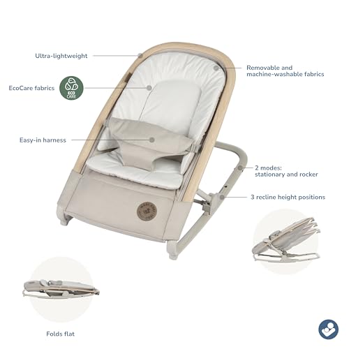 Maxi-Cosi Kori 2-in-1 Baby Bouncer Seat for Infants, Baby Rocker Chair, Portable Baby Bouncer, Classic Green