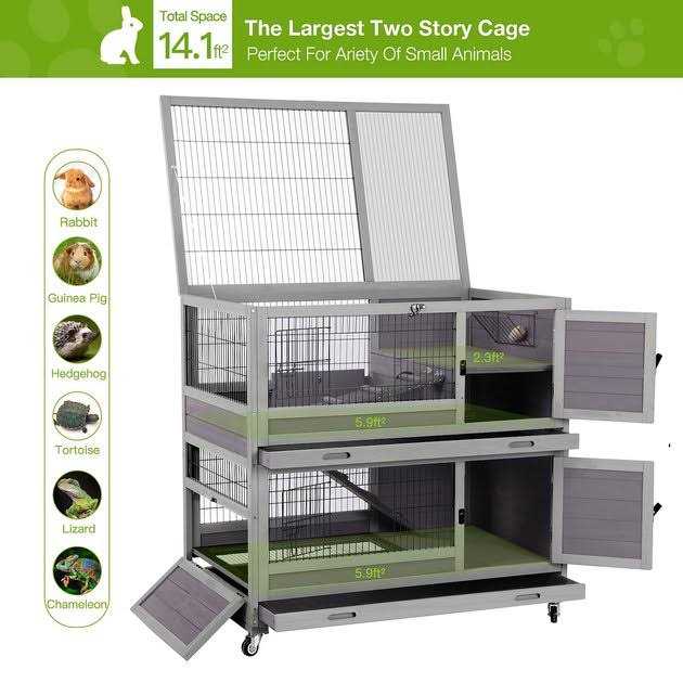Aivituvin Rabbit Hutch Outdoor Bunny Cage AIR18 - Pet Supplies online store