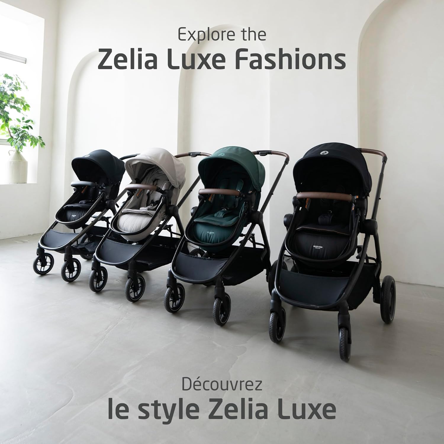 Maxi-Cosi New Generation Zelia Luxe 5-in-1 Modular Travel System, Carriage Mode, Reversible Toddler Seat, Mico Infant Car Seat (included)