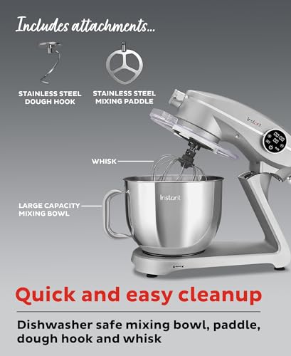 Instant Pot Stand Mixer Pro,600W 10-Speed Electric Mixer with Digital Interface,7.4-Qt Stainless Steel Bowl,From the Makers of Instant Pot