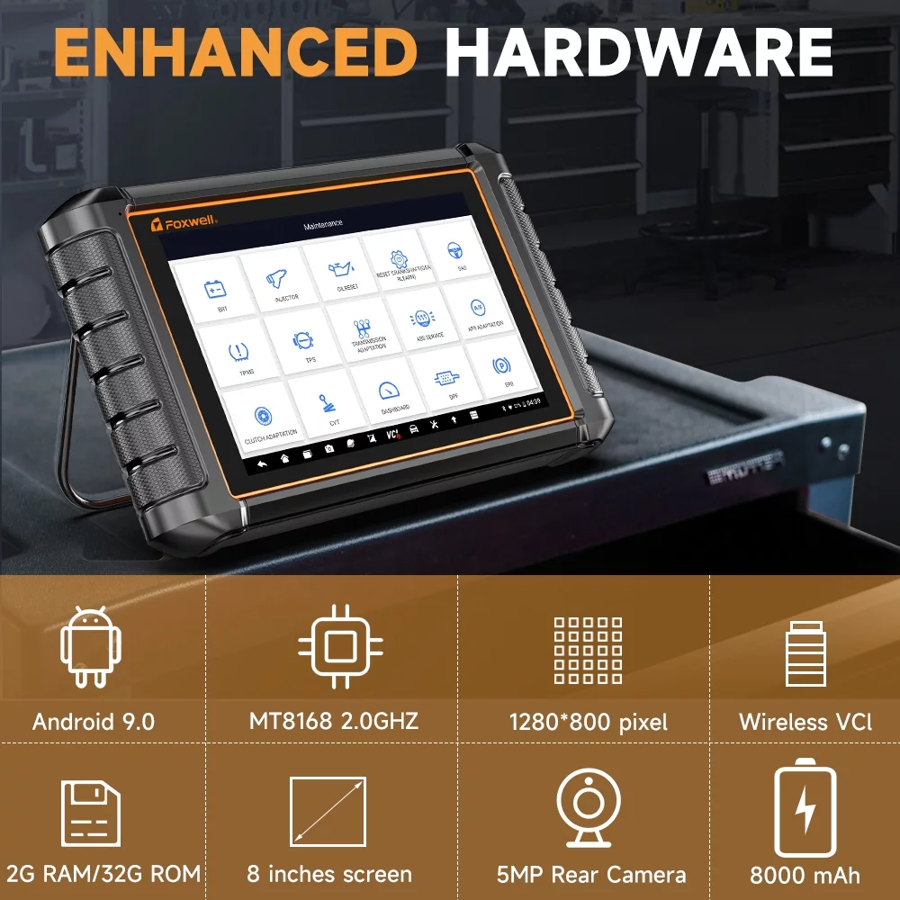 FOXWELL NT909 Bluetooth Automotive Bi-directional Diagnostic Scan Tool All System OBD2 Scanner 30+ Reset Functions ECU Coding Automotive Diagnostic