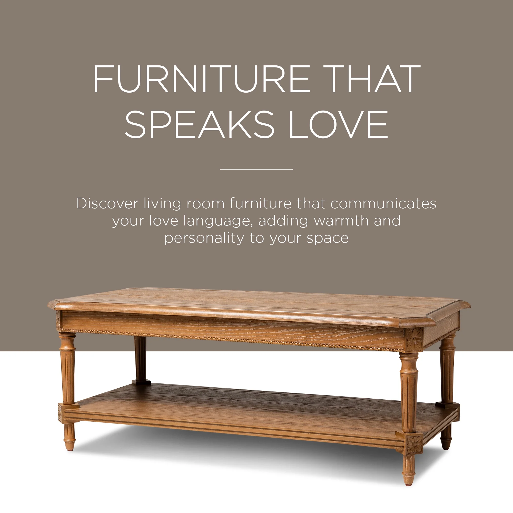 Maven Lane Pullman Traditional Rectangular Wood Coffee Table, Antiqued Natural Finish