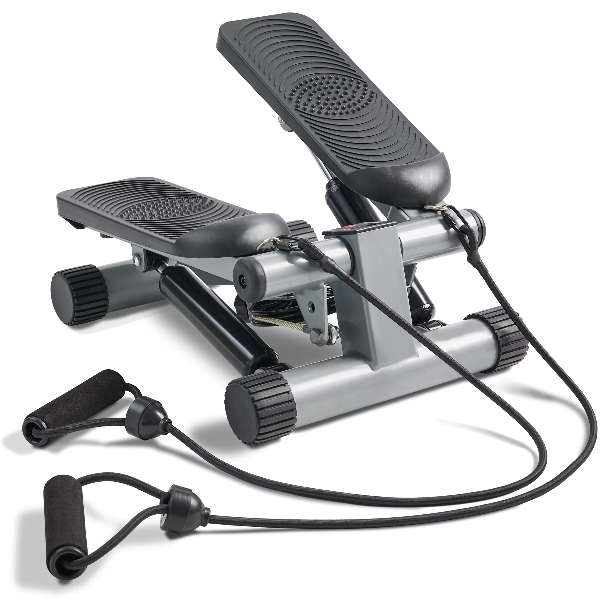 Sunny Health & Fitness NO. 012-S Mini Stepper Step Machine w/ Resistance Bands and LCD Monitor