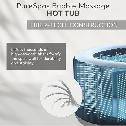 INTEX 28425EH PureSpa Bubble Massage Spa Set Outdoor Inflatable Portable Hot Tub, Includes Energy Efficient Spa Cover, Saltwater System Ready