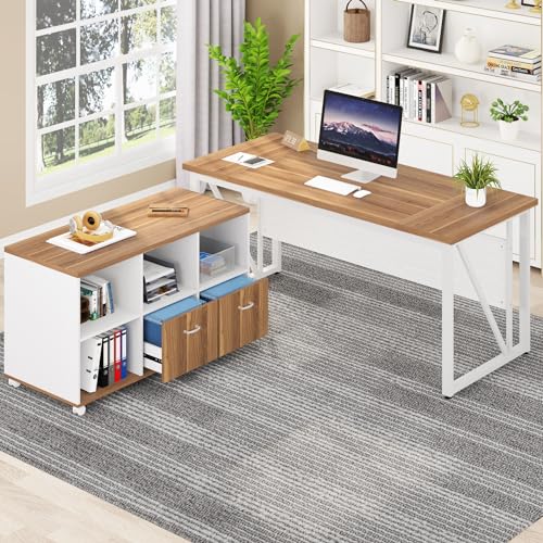 Tribesigns 63 inches Executive Desk and 47" lateral File Cabinet
