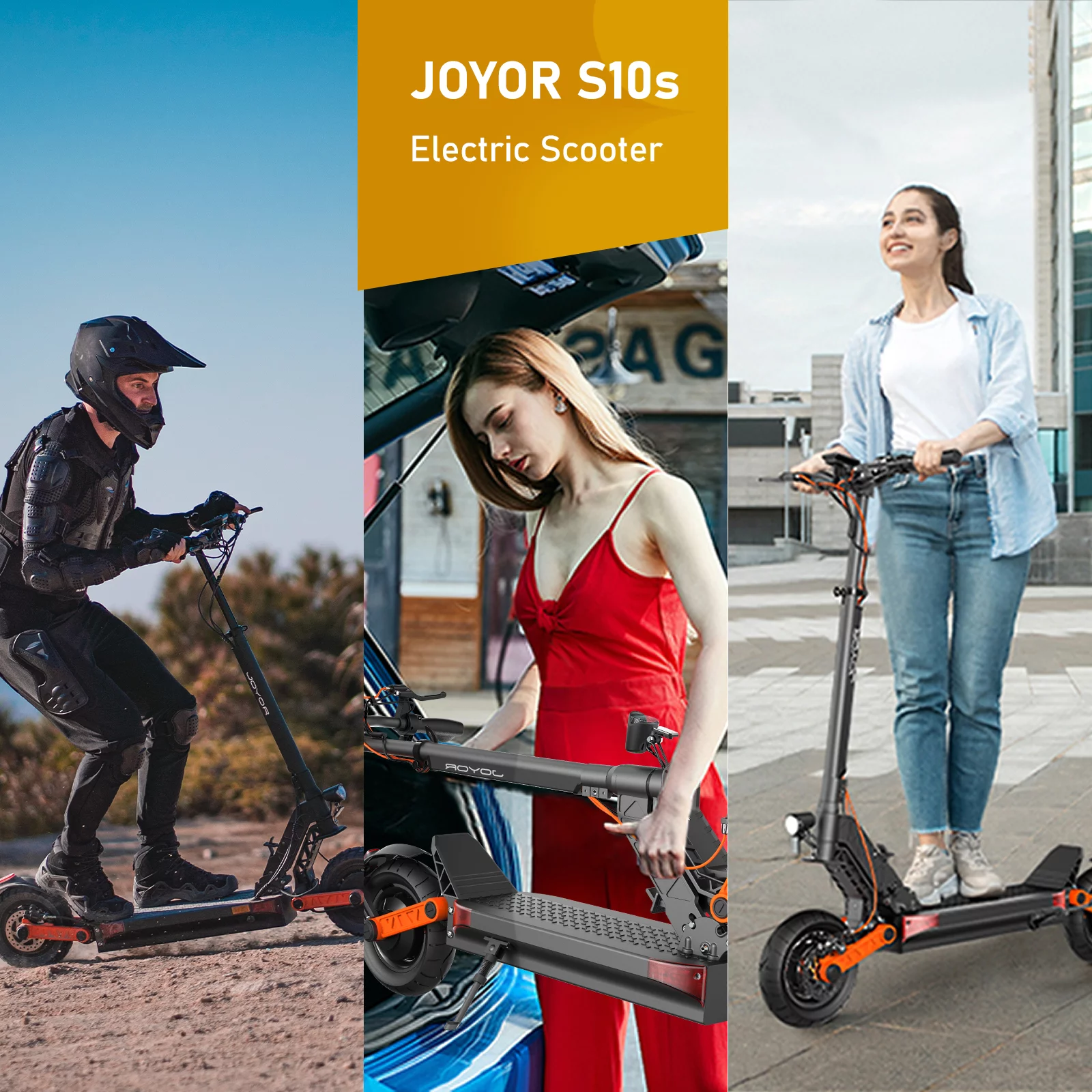 JOYOR S10S Dual Motor Electric Scooter, 2000W Motor Up to 37 MPH & 50 Miles Ranges, 10 Off-Road Tires Commuter Electric Scooter