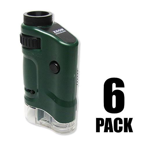 Carson MM-24MU MicroBrite LED Lighted Pocket Microscope Set of 6, 20 x 40x Zoom