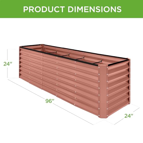 Best Choice Products 8x4x2ft Outdoor Metal Raised Garden Bed, Deep Root Planter Box for Vegetables, Flowers, Herbs