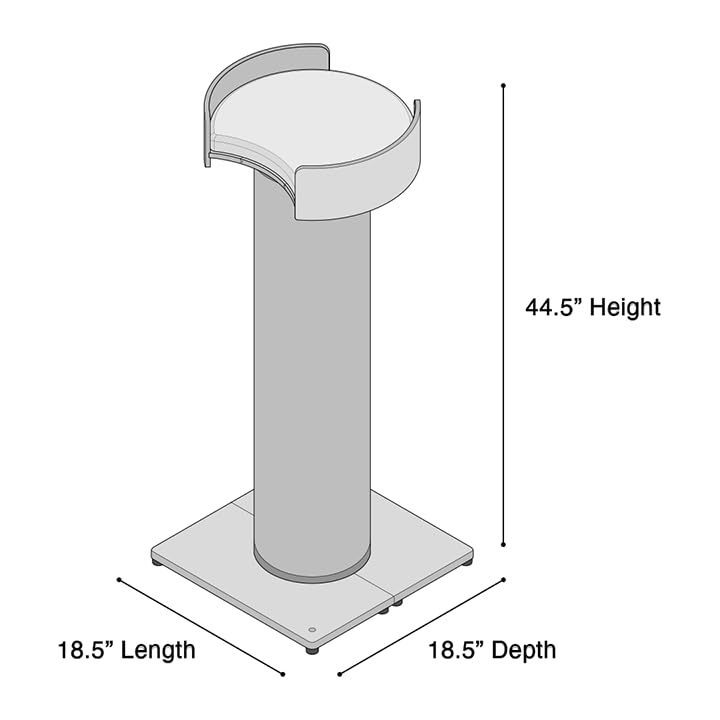 ONE FAST CAT - Giant Scratching Tower w/Perch - 44.5" Height with Replaceable Sisal and Removable Bed - Ash