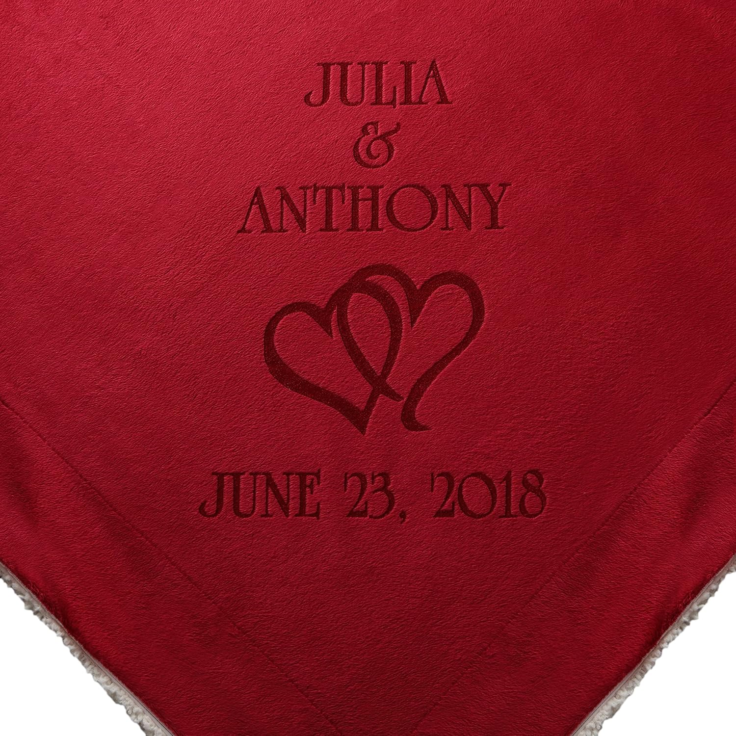 Custom Catch Personalized Unique Wedding Couple Gifts - Anniversary, Engagement Gift Blanket (Hearts)