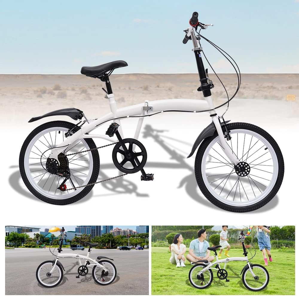 ‎20" Folding Bike, Bicycles Folding Bike for Adult 7 Speed Shifter