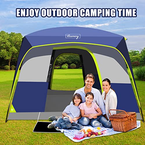 6-Person Tent/Instant for Camping Windproof Family 60 Seconds/Easy Setup Cabin Tent with Top Rainfly, Double Layer,4 Large Mesh Windows,2 Mesh Door