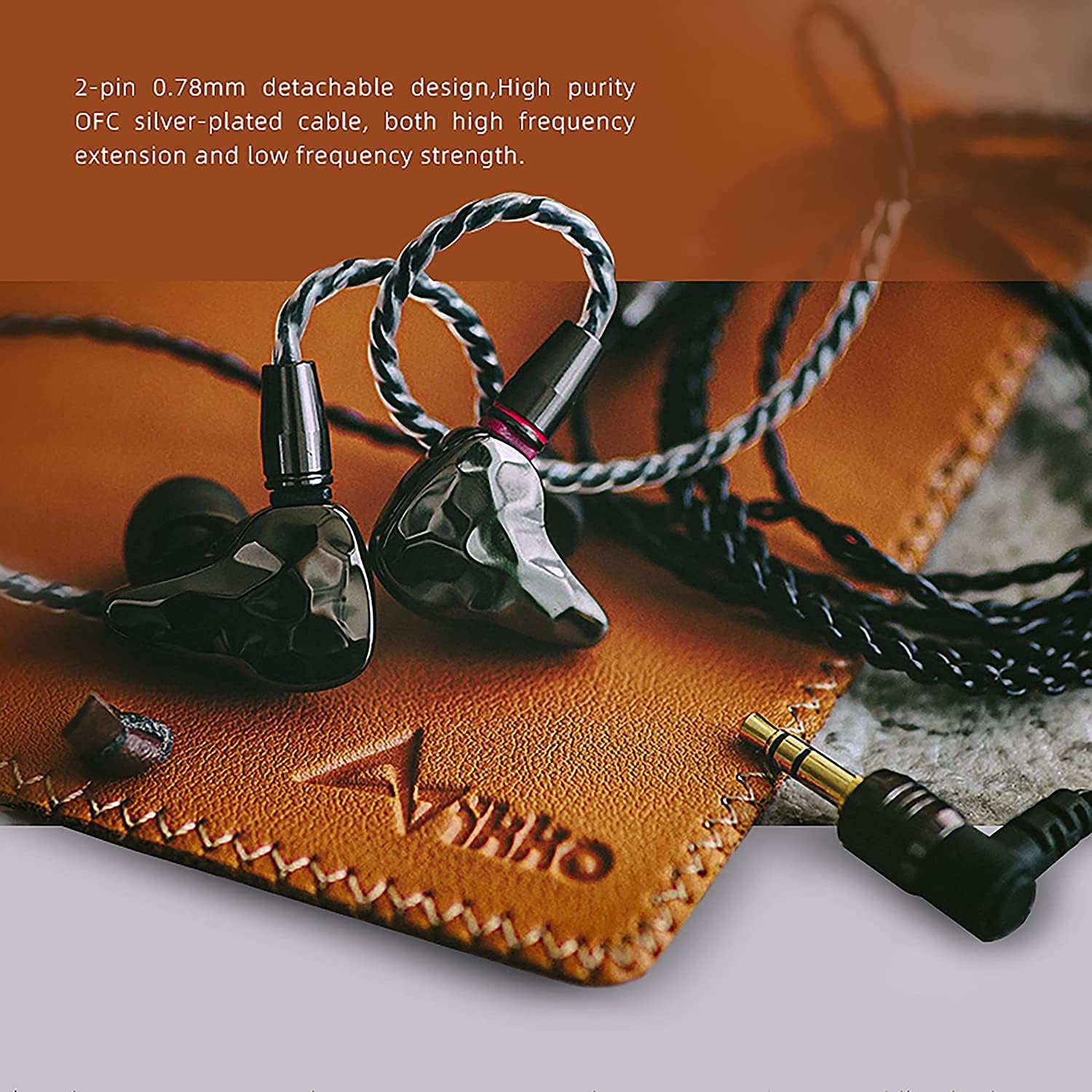 IKKO OH10 in-Ear Earphone,10mm Dynamic Drive Wired Earbuds,Detachable Design in-Ear Headphone 2 PIN