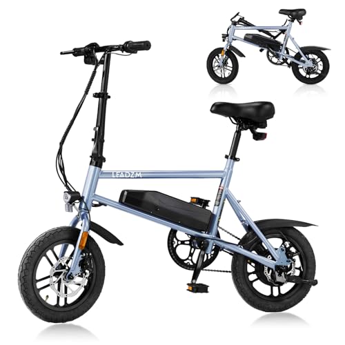Winado Electric Bike for Adults, 14" Folding Electric Bicycle 450W Motor with Dual Disc Brakes, Max Range 25Miles(Pedal-Assist) & Speed 15.5MPH