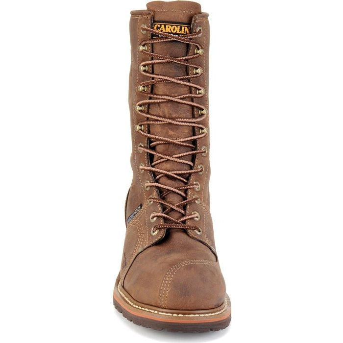 Carolina Men’s Linesman 10″ Soft Toe WP Slip Resist Work Boot -Brown- CA904