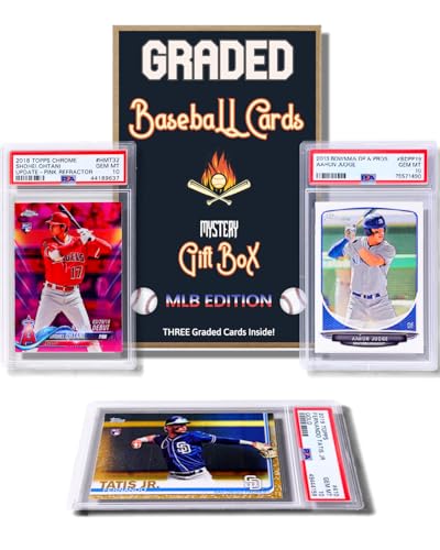 Three Graded Baseball Cards Gift Box: MLB Edition │Three Premium PSA/BGS Graded 10