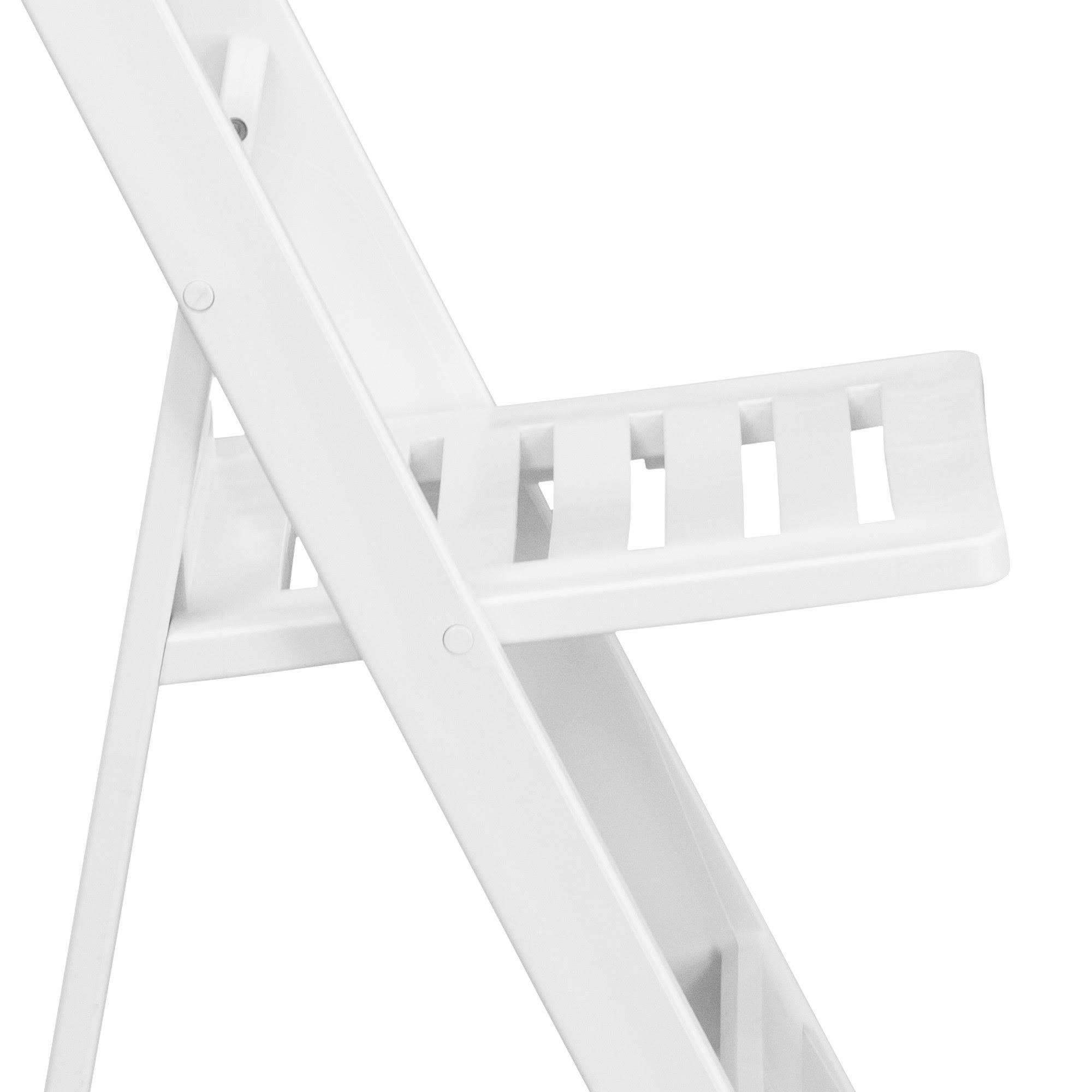 Flash Furniture 2 Pk. Hercules Series 1000 lb. Capacity White Resin Folding Chair with Slatted Seat