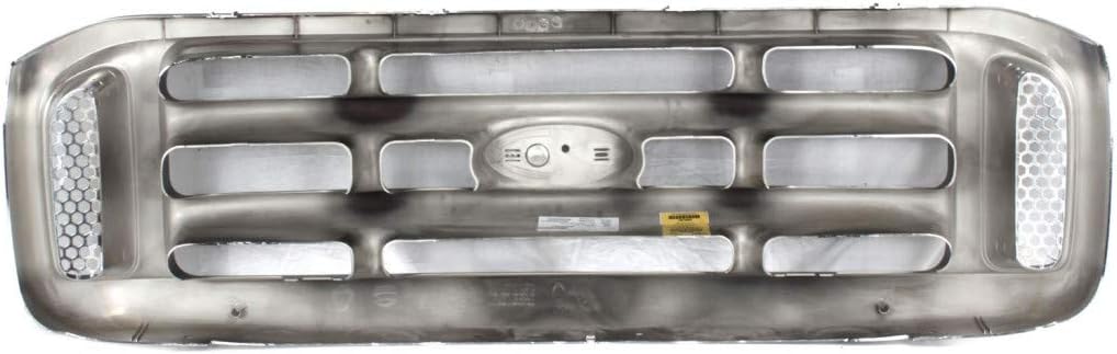 For Ford F350 Super Duty Grille Assembly 1999-2004 | Cross Bar Insert | Chrome Shell/Painted Gray Insert | CAPA | FO1200359 | 1C3Z8200BAA