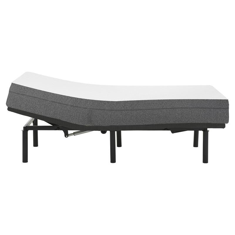 Pemberly Row 10x22 Gel Twin Long Mattress and Model T Bed Base in White