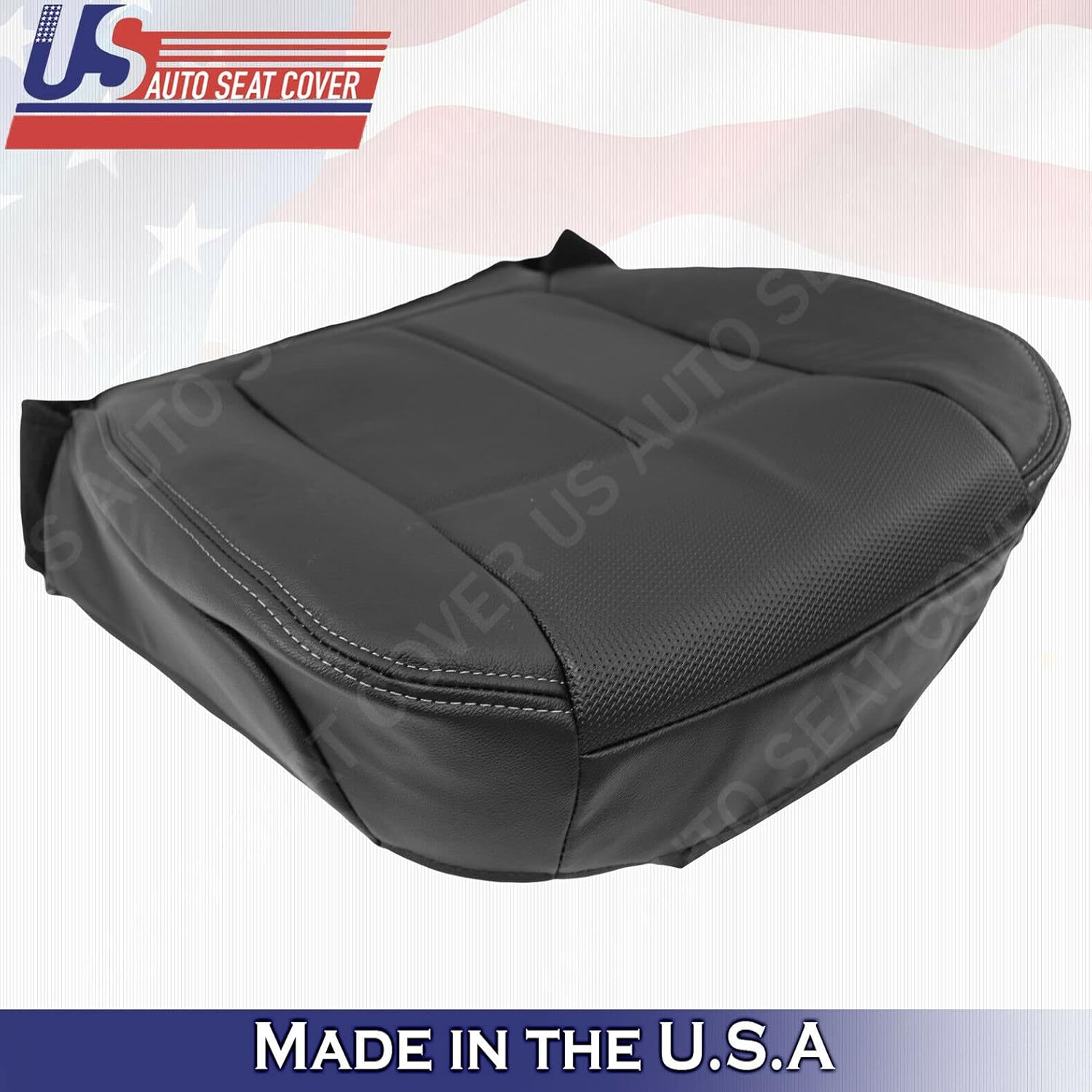 2009-2014 Ford F150 Driver Bottom Texture Leather Seat Cover Black