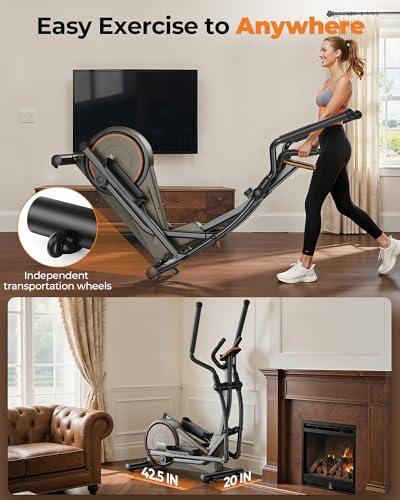 Niceday Elliptical Exercise Machine, Elliptical Machine for Home, Magnetic Elliptical Trainer 20IN Stride, 16 Resistance Levels
