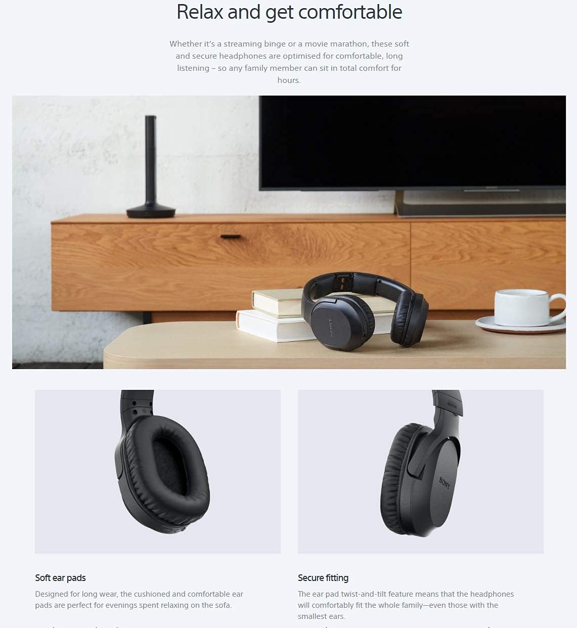 Sony Wireless RF Home Theater TV Headphones with Transmitter - 150-ft Wireless Range