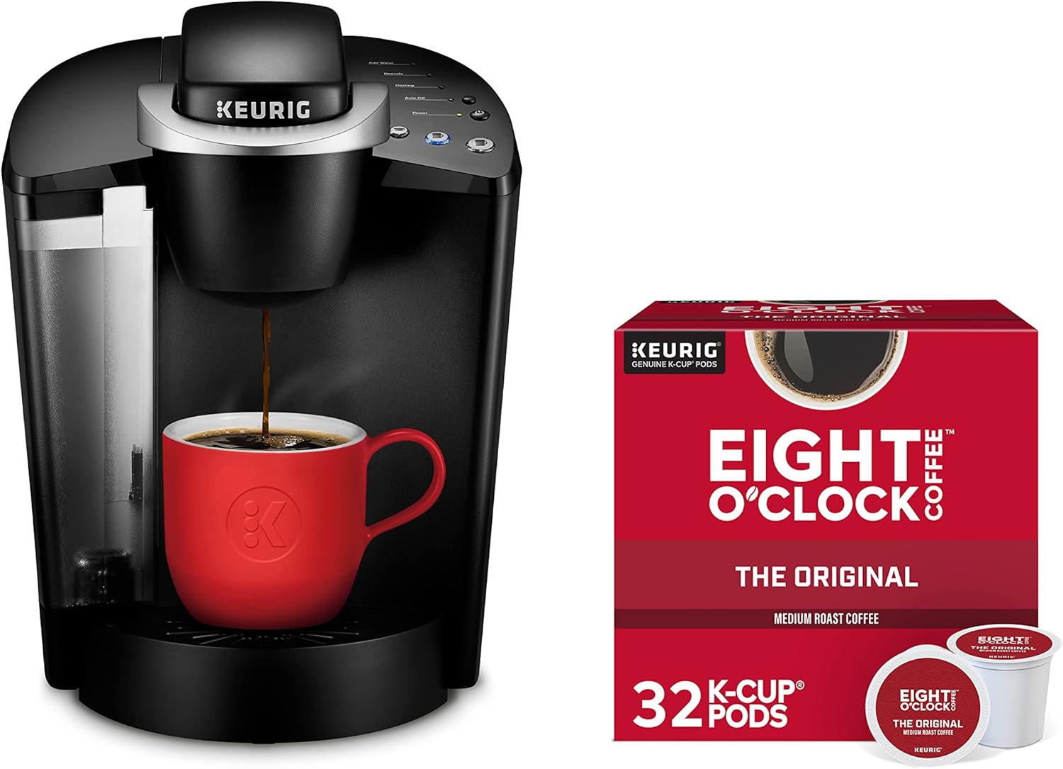 Keurig K-Classic Single Serve Coffee Maker with Eight O'Clock The Original Medium Roast, 32 K-Cup Pods