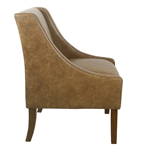 HomePop Velvet Swoop Arm Accent Chair, Suri Blue