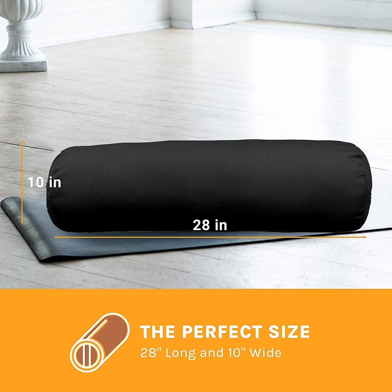 Sol Living Cylindrical Cotton Yoga Bolster - Blue