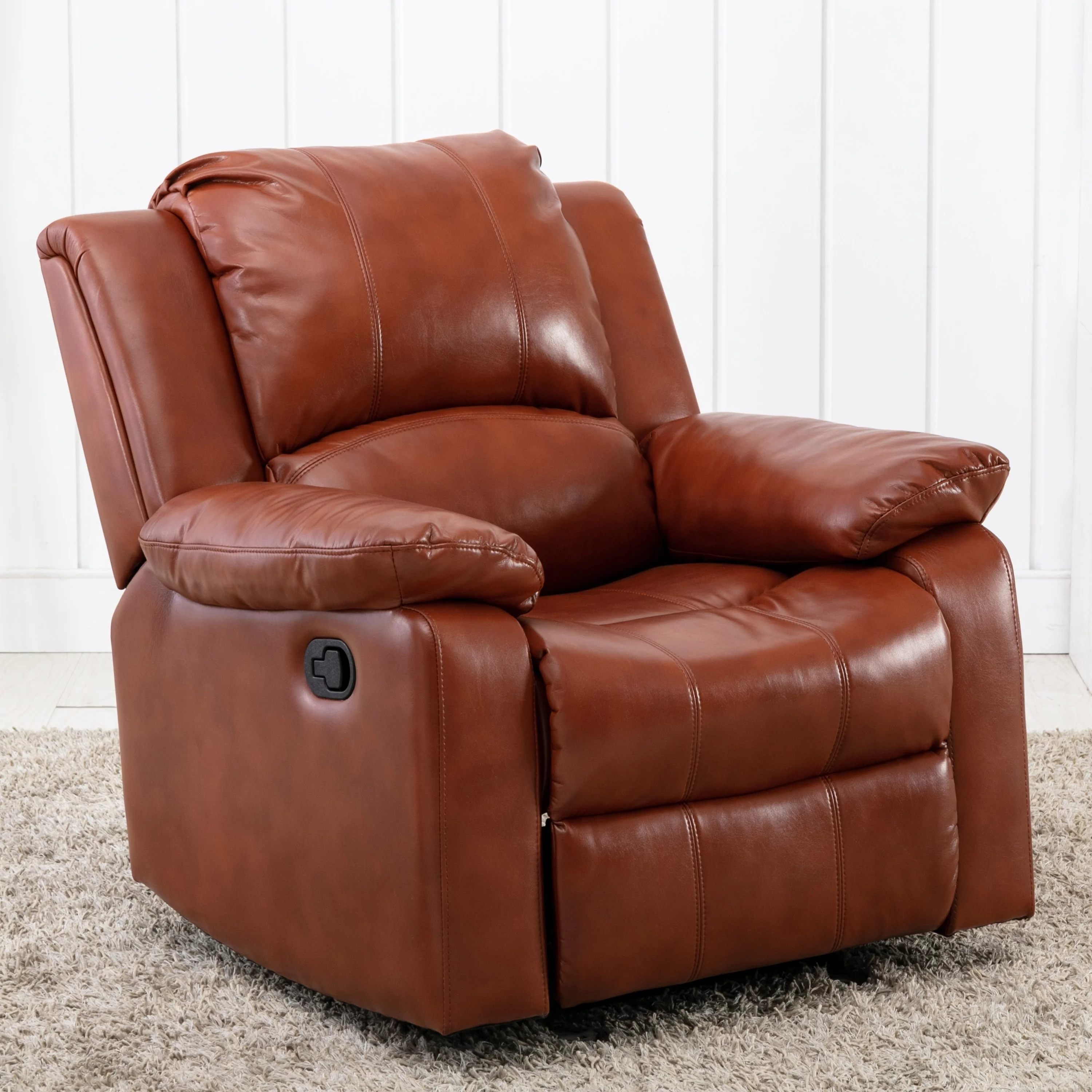 Greyson Living Charleston Leather Gel Glider Rocker Recliner by  Blue Semi-Firm Transitional, Casual