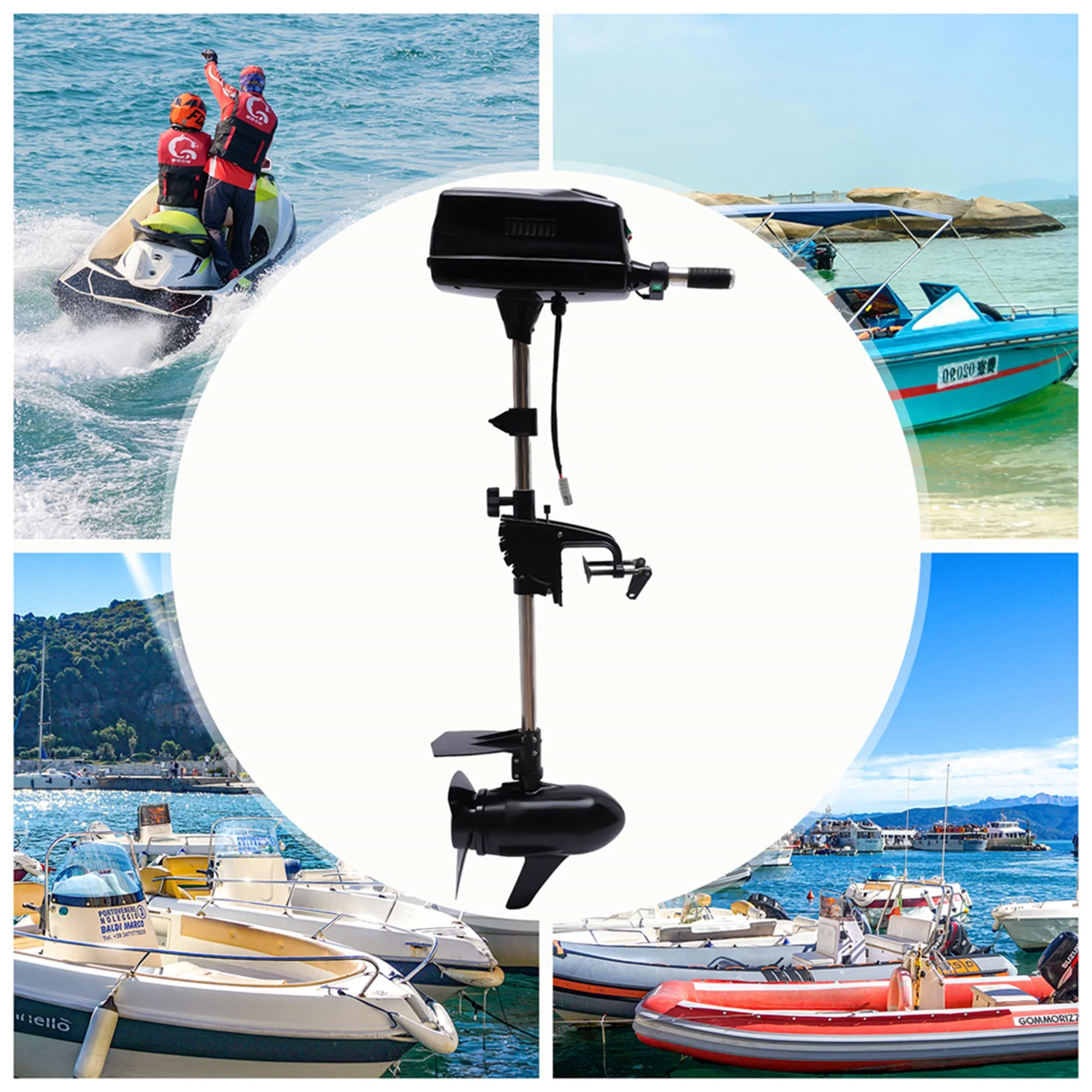 Oukaning 2.2KW Electric Boat Parts Kayaks Outboard Motor Boat Engine Boat Propeller (8HP 48V )