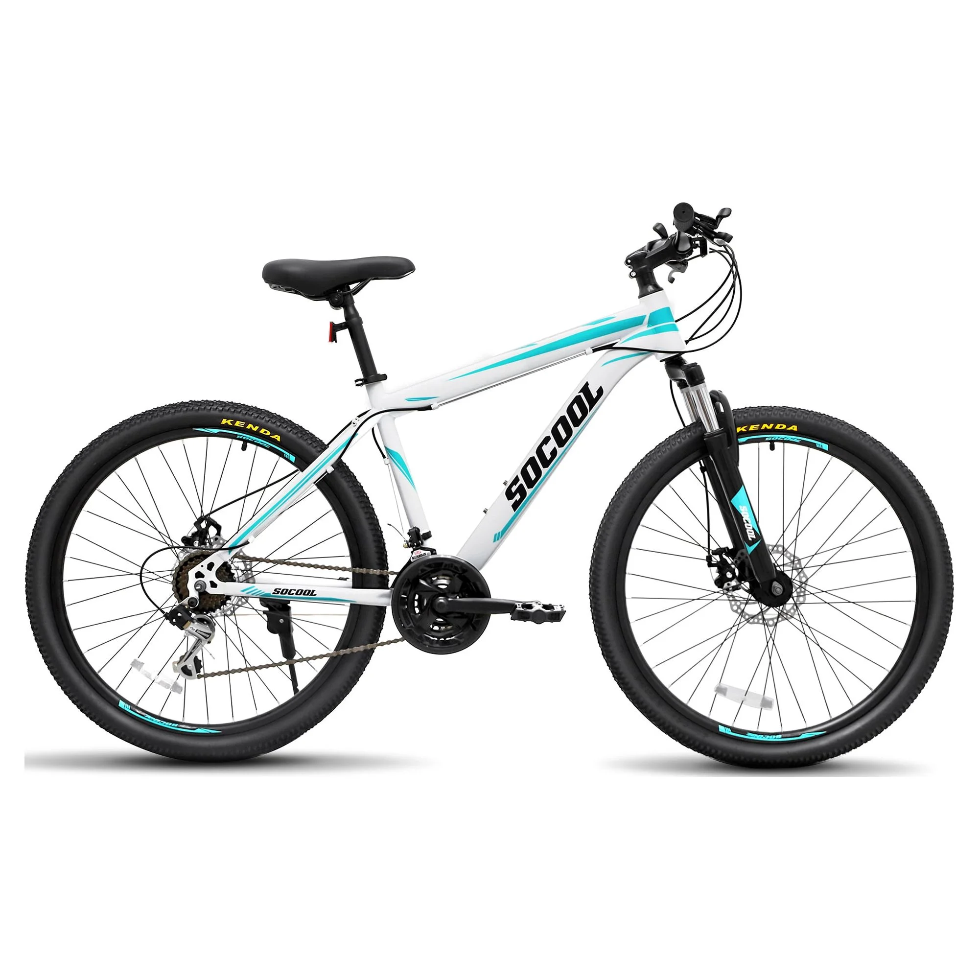 SOCOOL Mountain Bike, 26 Inch Wheels, 21 Speed Dual Disc Brakes, Bicycle for Men & Women, Full Suspension, Bicycle Urban Commuters