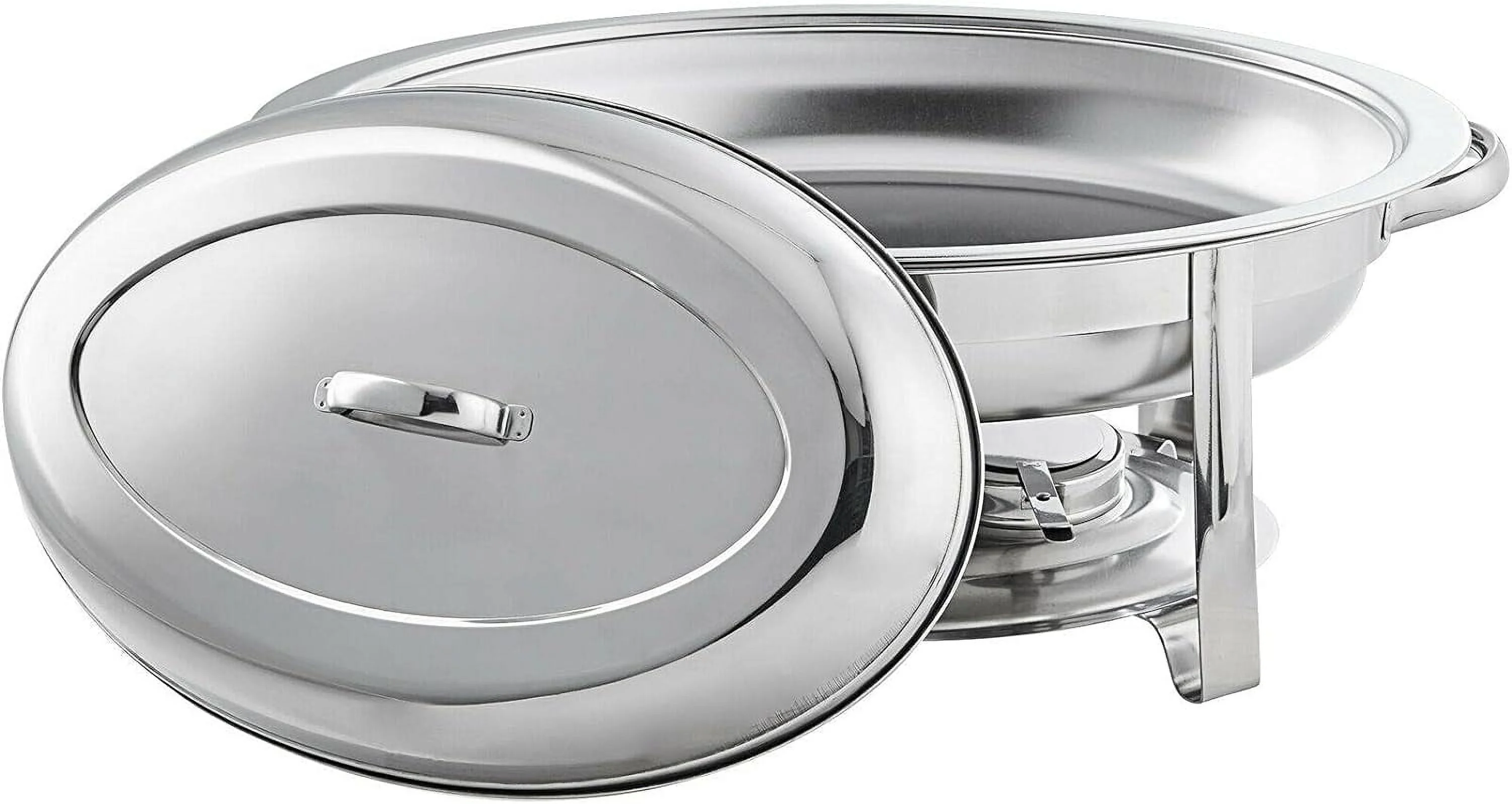 6 Qt. Oval 23 Size Stainless Steel Chrome Accent Chafer Chafing Dish Food Warmer Buffet Set Servers And Warmers For Parties Dishes Warmers, Silver