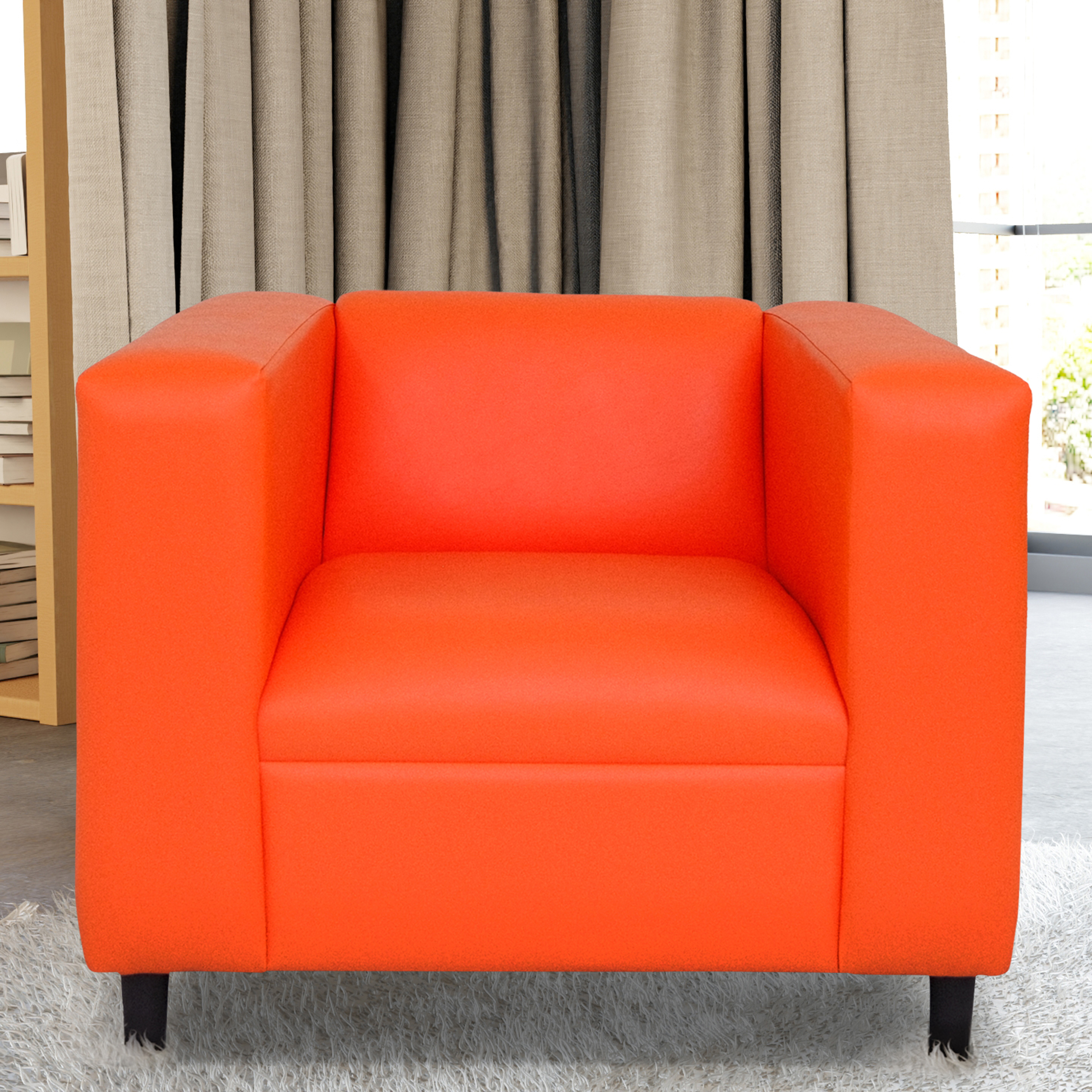 Coast to Coast Sofas Canal Faux Leather Sofa Chair for Living Room, Bedroom with Solid Wood Frame