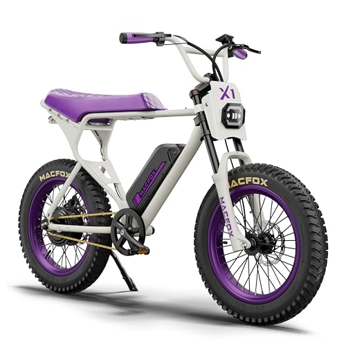 MACFOX X1S 2025 Ebikes for Adults, 750W Electric Bike Wheelie 25 MPH Max Speed, 38 Miles Range(PAS1), 20"x4" Fat Tires