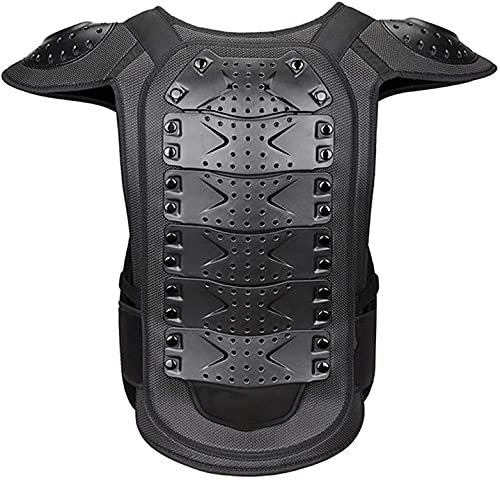 Adults Motorcycle Body Armour Chest Back Spine Protector Guard Vest,Protective Gear for Bike Motocross Skiing Snowboarding Black