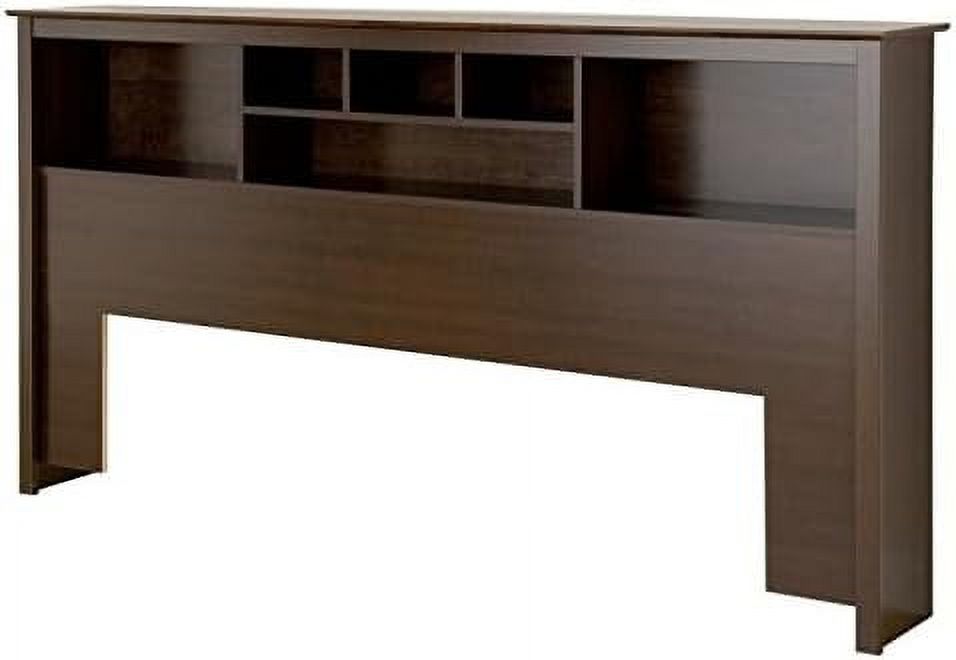 Transitional Wood King Bookcase Headboard In Espresso