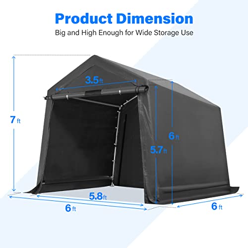 ADVANCE OUTDOOR 10x10 ft Heavy Duty Outdoor Patio Portable Canopy Storage Shelter Shed Carport with 2 Roll up Zipper Doors & Vents for Snowmobile