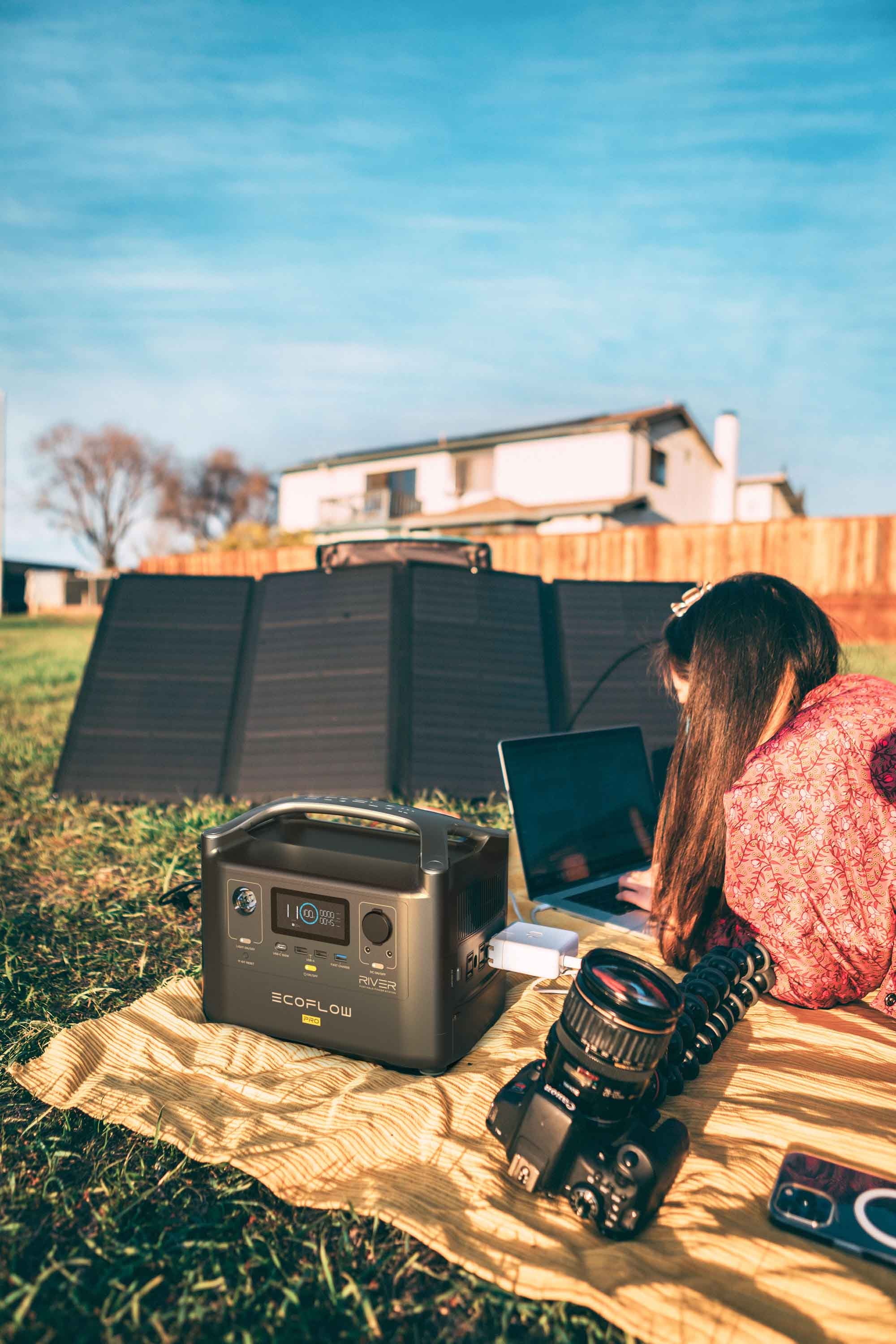 Ecoflow RIVER Pro Portable Solar Generator Power Station for Outdoor Camping,Home Use,Emergency,Used,Certified Reconditioned