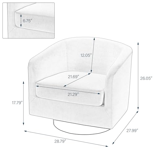 UIXE 360° Swivel Barrel Accent Chair Upholstered Armchair