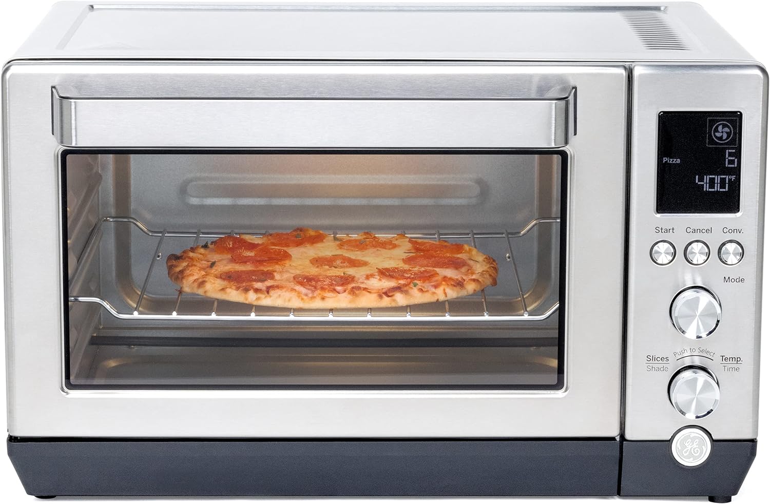 GE Convection Toaster Oven | Quartz Heating Technology | Large Capacity Toaster Oven Complete With 7 Cook Modes & Oven Accessories | Countertop