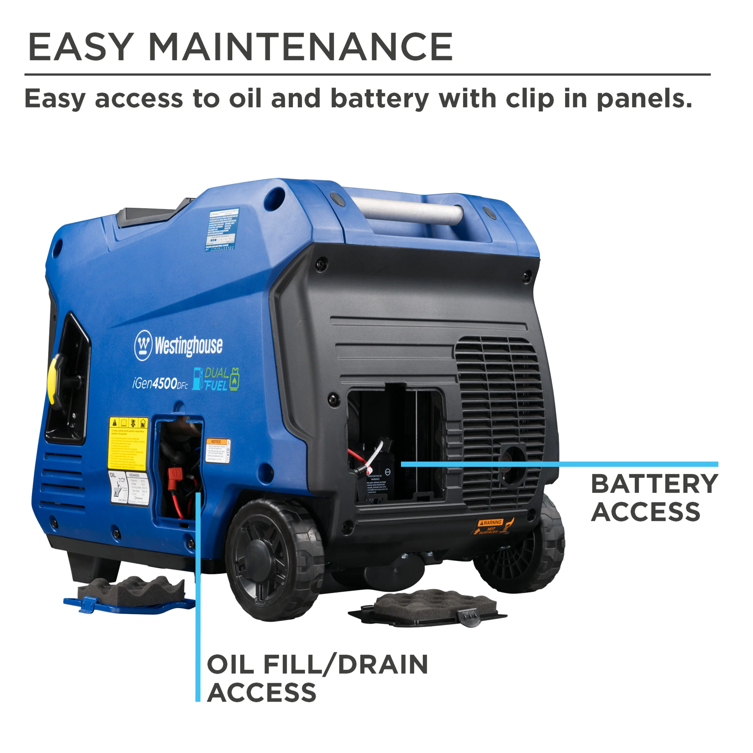 Westinghouse 5000 Peak Watt RV Ready, Gas Powered Portable Inverter Generator with Electric Start