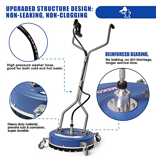 Pressure Washer Surface Cleaner 20'', 4500PSI Power Washer Surface Cleaner Attachment with Wheels