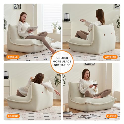 Bean Bag Chairs for Adults Giant BeanBag Chair Sofa Memory Foam Bean Bag Chair Couch with Ergonomic Design for Adults and Kids Home Living Room