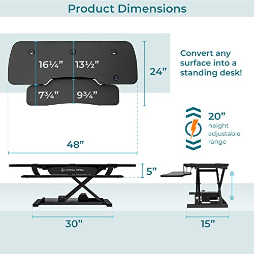 VERSADESK PowerPro™ 36 Inch Electric Standing Desk Converter, Height Adjustable Sit to Stand Up Desk Riser