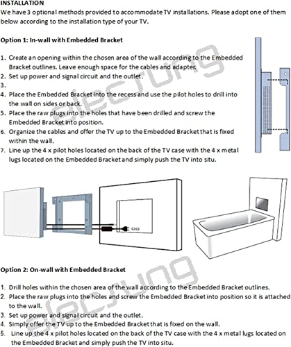 elecsung Full Screen Smart LED Mirror TV for Bathroom/Hotel/Kitchen with Android 11.0 System