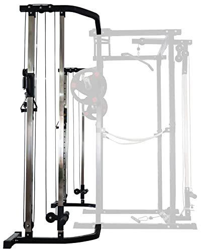 Multi-Function Adjustable Power Cage with J-Hooks, Safety Straps and Optional LAT Pulldown Attachment and Cable Crossover, Multiple Styles