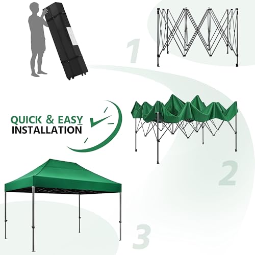 Yaheetech Heavy Duty Pop Up Canopy Tent, 10x20 Commercial Instant Shelter Tent for Wedding, Parties, Adjustable Outdoor Canopy with Wheeled Carry Bag