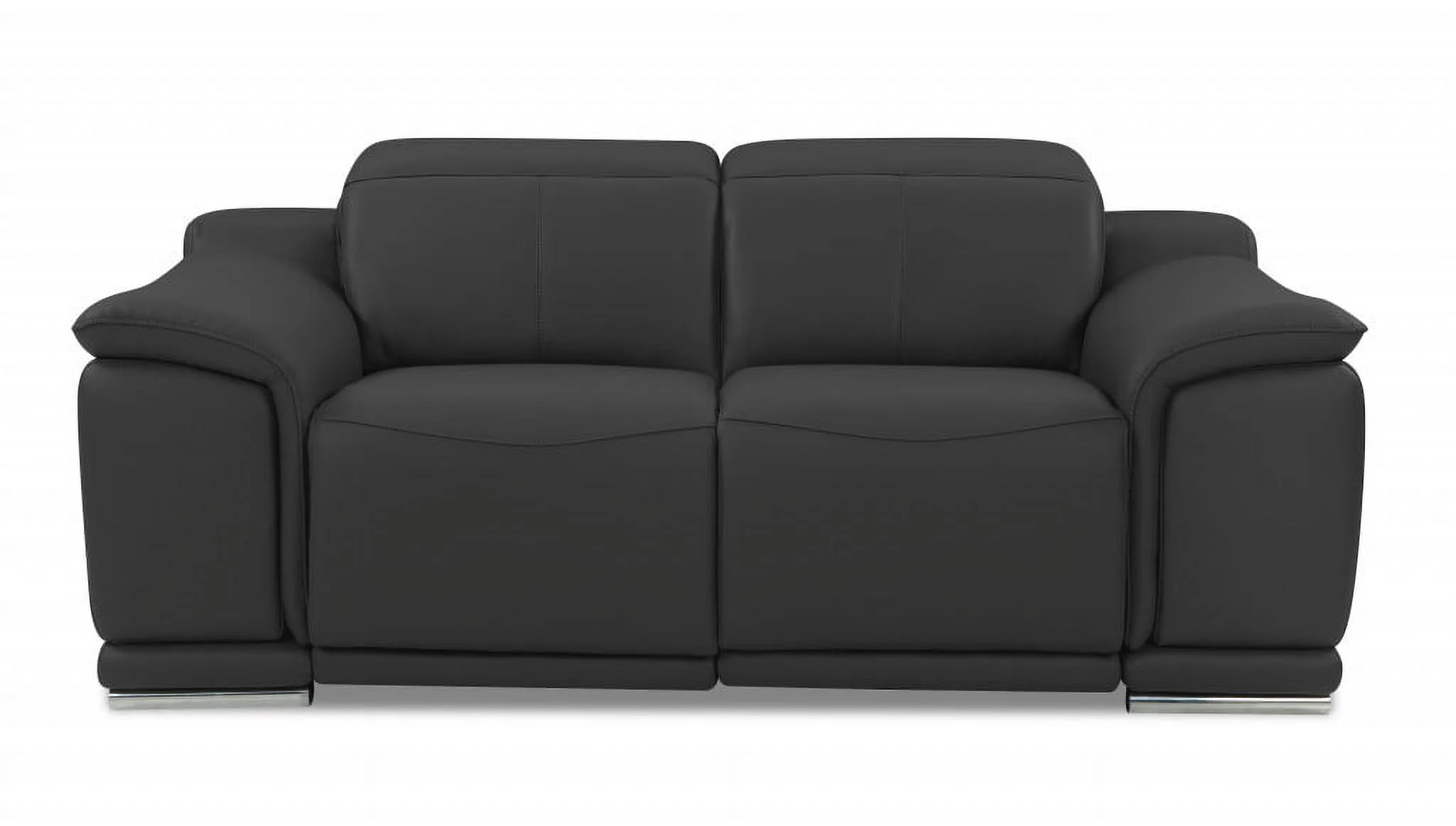 HomeRoots 476556 Dark Gray Italian Leather Six Person Seating Set - 3 Piece