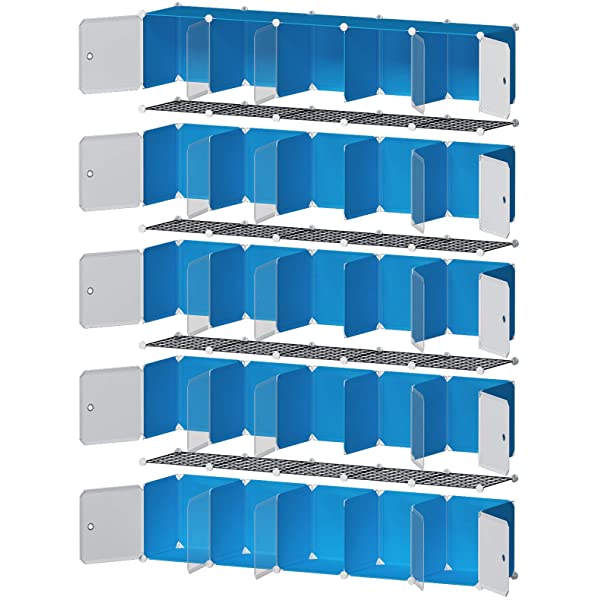 YOZO Cube Storage Organzier Portable Closet Wardrobe Bedroom Dresser (71x14x71 inches) Portable Closet Cube Shelf Armoire Pantry Cabinet, 25 Cubes
